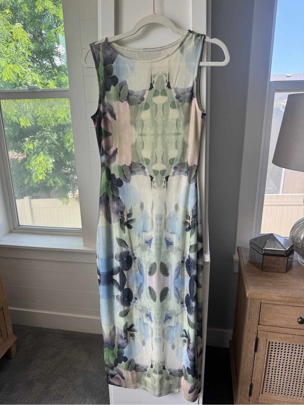 Commense Floral Print Sleeveless Mesh Midi Dress M NWT - Picture 2 of 6